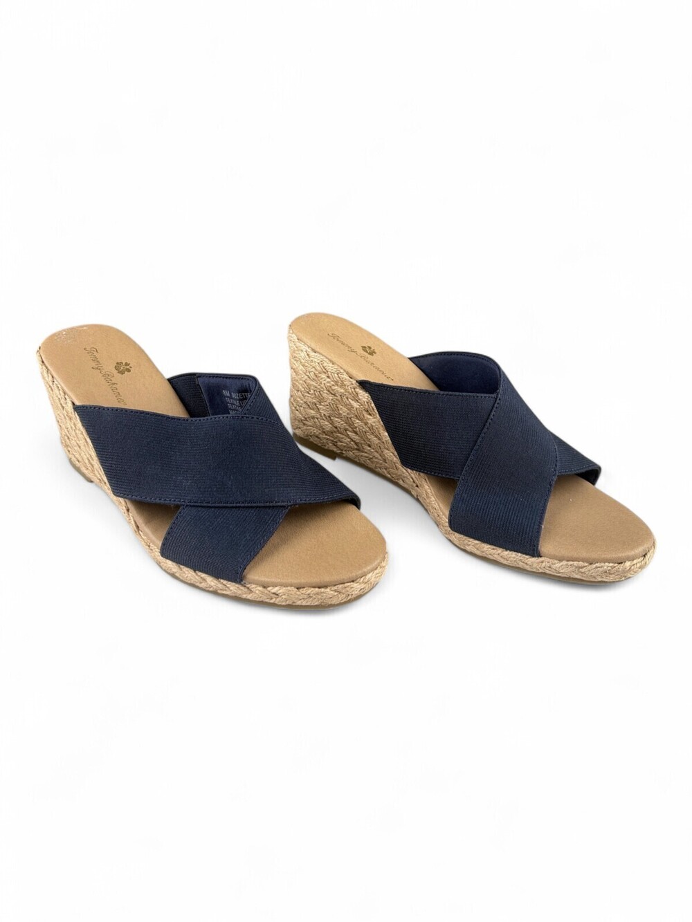 Tommy Bahama Navy Espadrille Wedge Sandals Size 8 - Crisscross